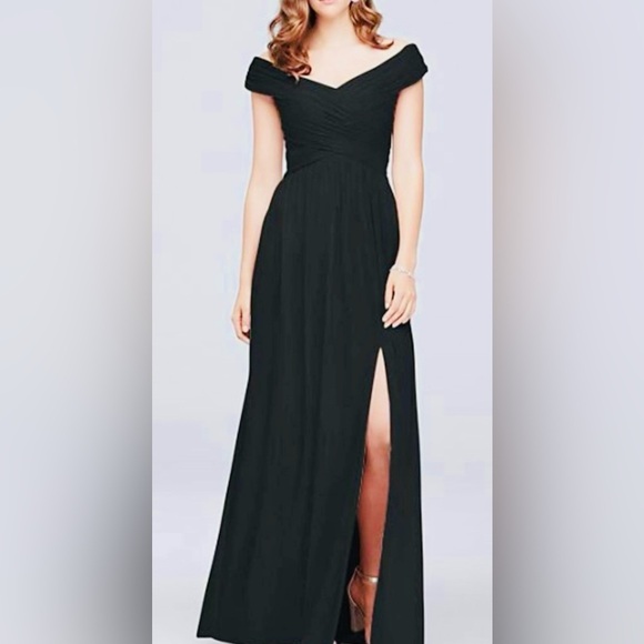 🤩 Exquisite crisscross off-the-shoulder Mesh Formal Dress - Picture 1 of 6